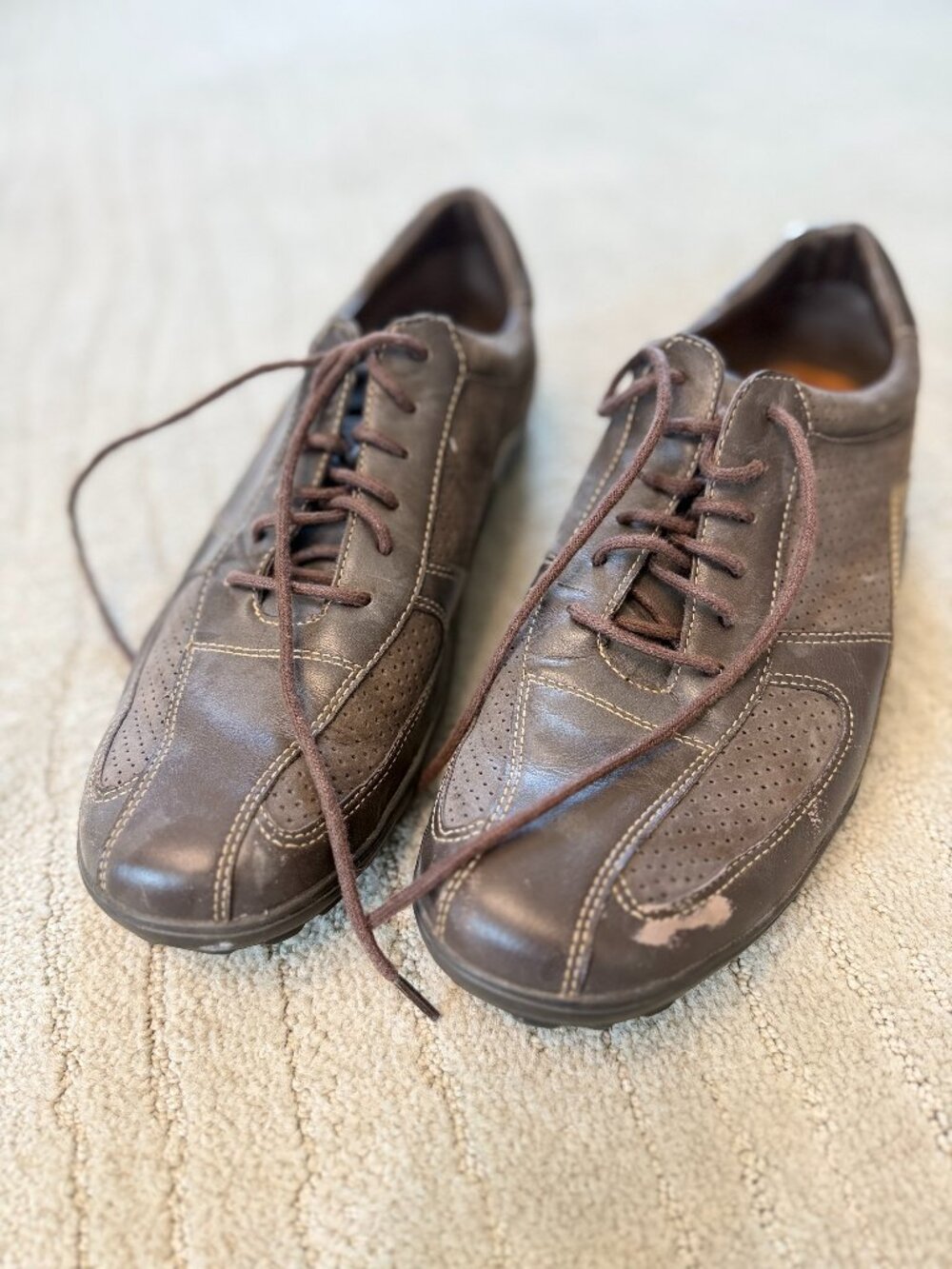 Cole Haan Men's Air Harrison Brown Leather Perforated Sneakers Shoes Size 11.5M